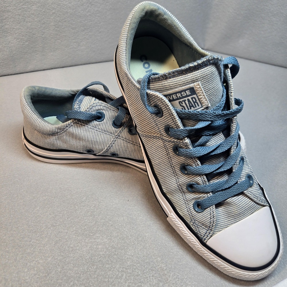 Converse All Star Madison Sneakers Womens 8 Blue Excellent Micro-Stripe Low Top